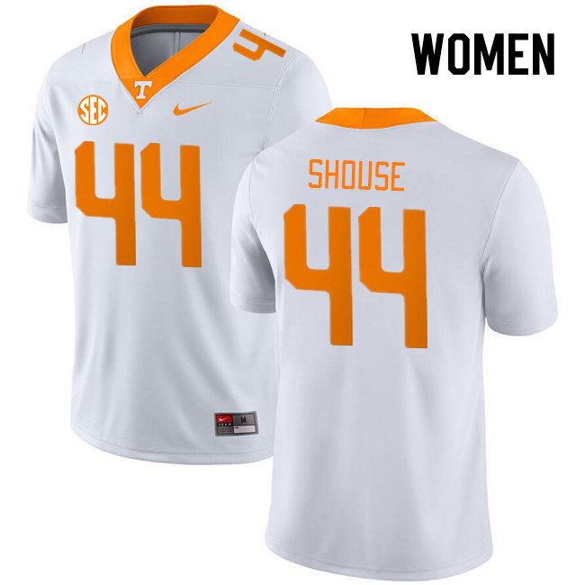 Women #44 Luke Shouse Tennessee Volunteers College Football Jerseys Stitched Sale-White